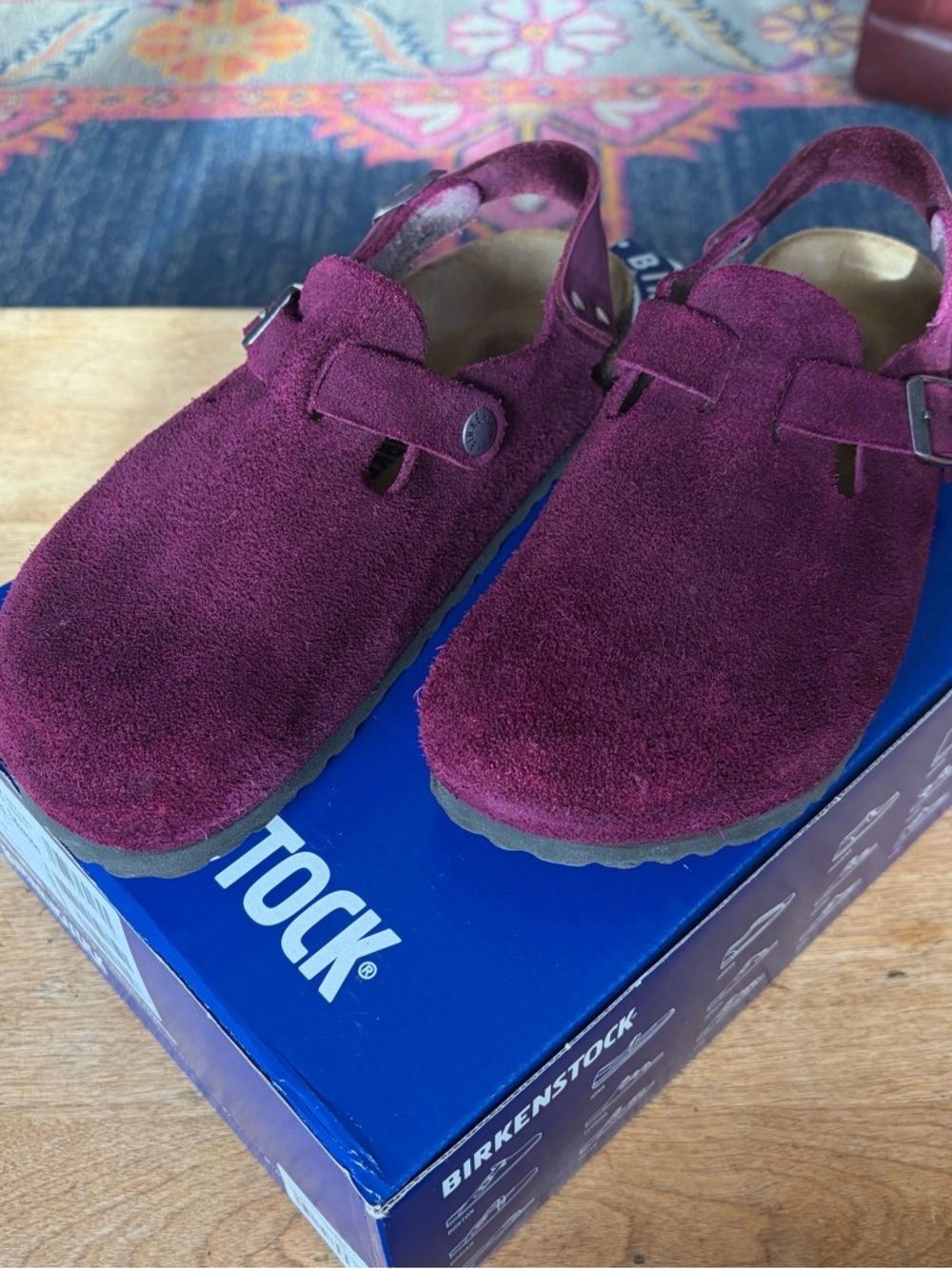 Birkenstock Tokio Suede Clogs Size 39 Gorgeous Custom Plum Color - Picture 4 of 10